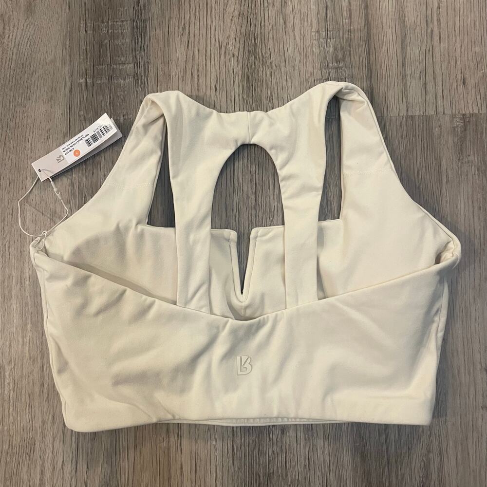 NWT $46 BuffBunny Buff Bunny Nubre Notch Sports Bra in Oat Milk (Cream) Sz L - Picture 15 of 16